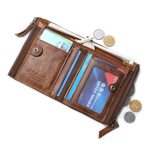 High Capacity Men Genuine Leather Cowhide Wallet Bifold Coin Purse Card Holder Best Deals in USA